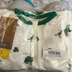 Kyte baby green Irish footie pajama